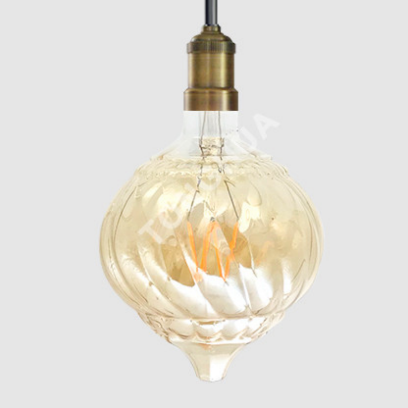 P120 na Malaking Sukat na LED na Filament na Bombilya na Maaaring Dimmable, Nakakatipid ng Enerhiya, May Anyo ng Lantern, Vintage na Ilaw na Kulay Amber