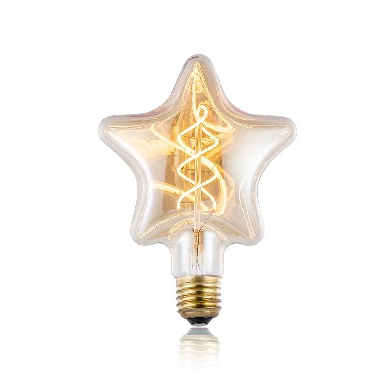 Malinaw na LED na Bulb na May Malambot na Filament na Hugis Bituin na Modelo S125 para sa Pagpapaganda ng Ilaw