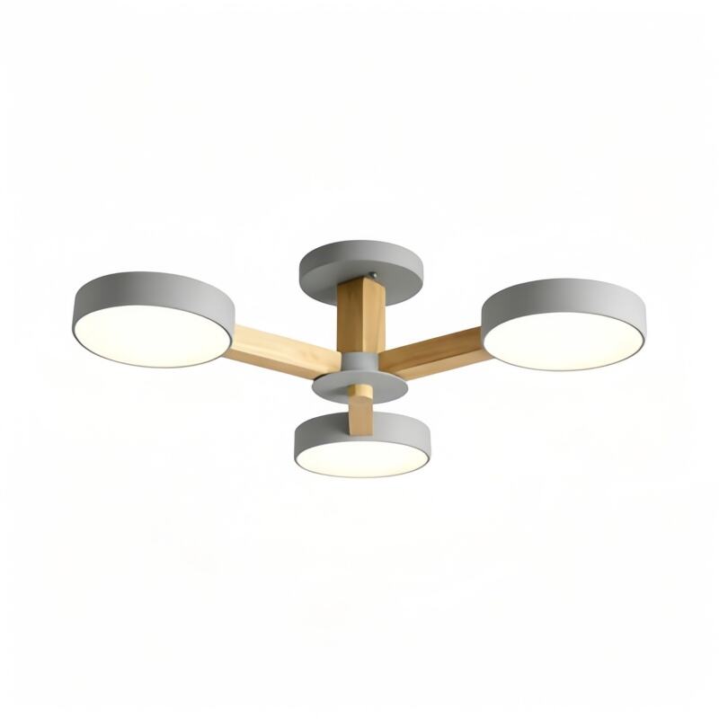 Minimalist Iron Macaron Bedroom Dining Room Chandelier Original Wood Multi-head Living Room Dining Room LED Pendant Lights