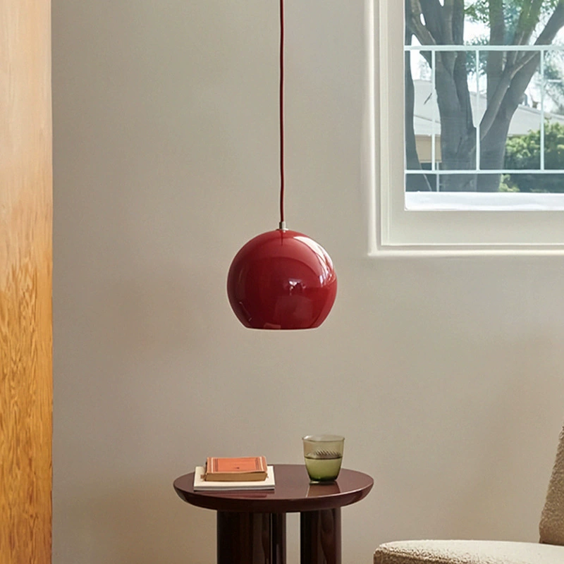 Aluminum Ball Pendant Light Adjustable Height Small Modern Hanging Ceiling Lamp Home Decor for Kitchen Island or Over a Table