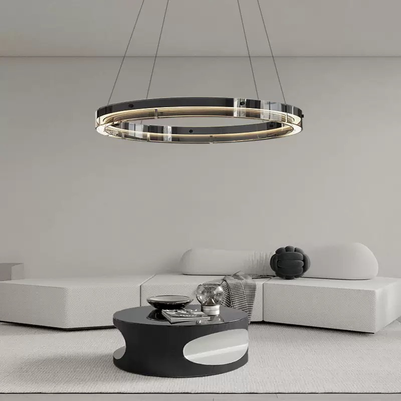 Italian Minimalist Circle Ring Chandelier for Living Room Dining Room