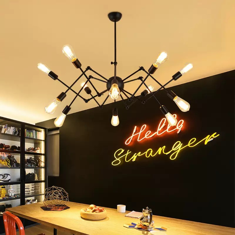 Modern Industrial Foldable Spider Pendant Lihgt for Bar Restaurant Shop