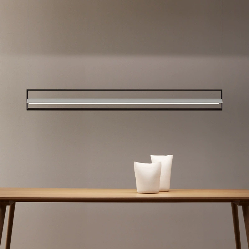 Modern Minimalist Designer Hanging Lamp Dining Room Office Linear Pendant Light
