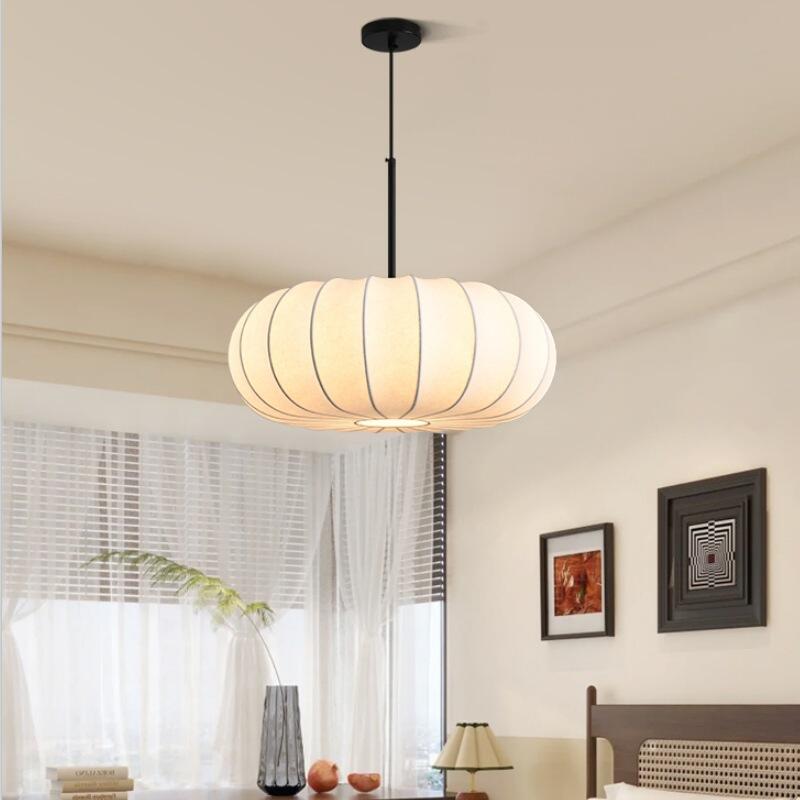 Art Retro Silk Pumpkin Pendant light for Living Room Bedroom