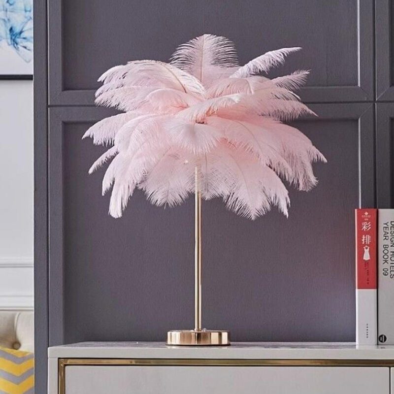 Creative Simple Colorful Feather Living Room Live Broadcast Room Metal Desk Lamp