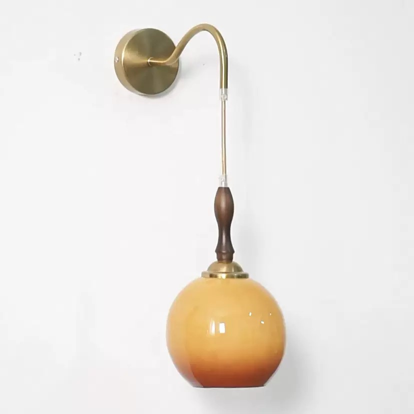 Lampada tal-biża' retri b’lampa semisferika bil-kulur tal-karamel għall-kamra tat-tifel u l-entrata tal-biża'