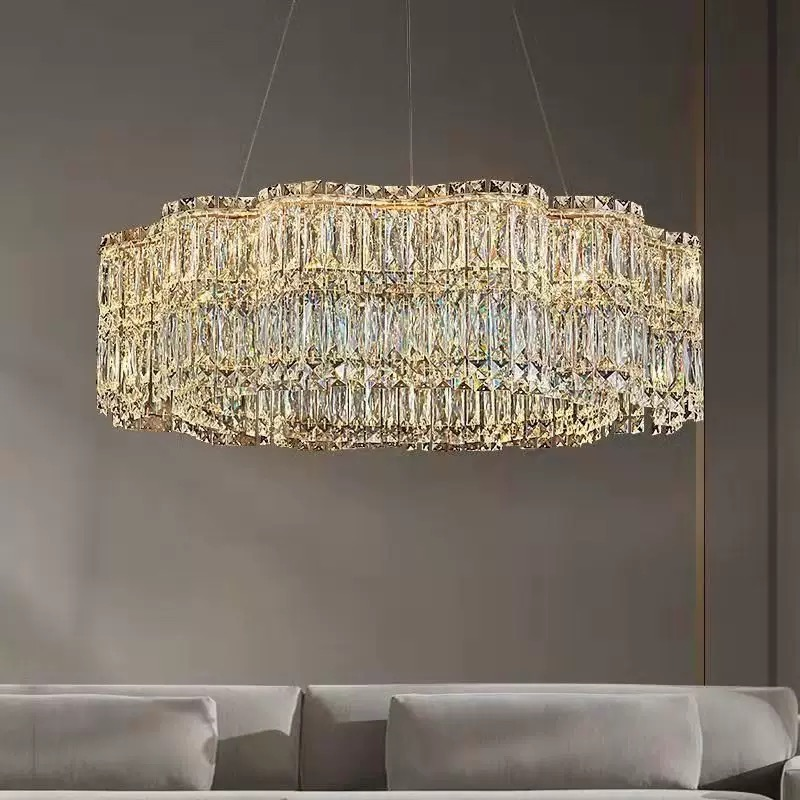 Italian Minimalist Luxury Crystal Chandelier For Stairway Living Room Dining Room