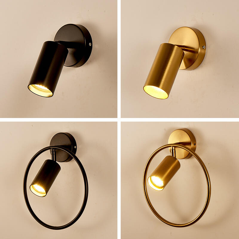 Retro Vintage Industrial Indoor Aisle Bedside Wall Light for Black Gold Wall Sconce Lighting
