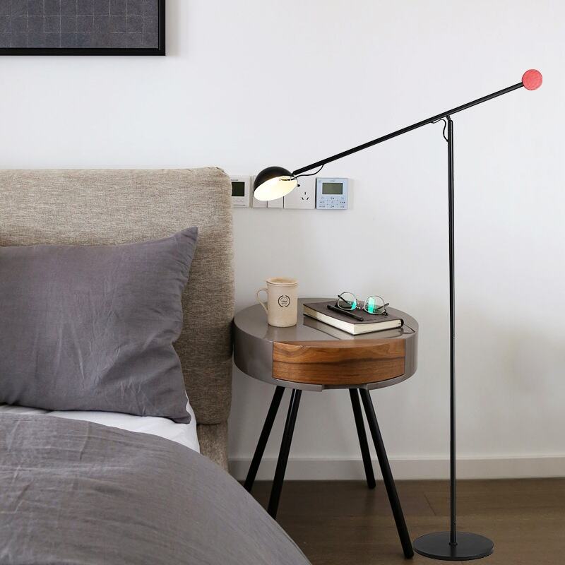 Adjustable Swing Arm Metal Dome LED Floor Lamp for Living Room Reading Area Decor