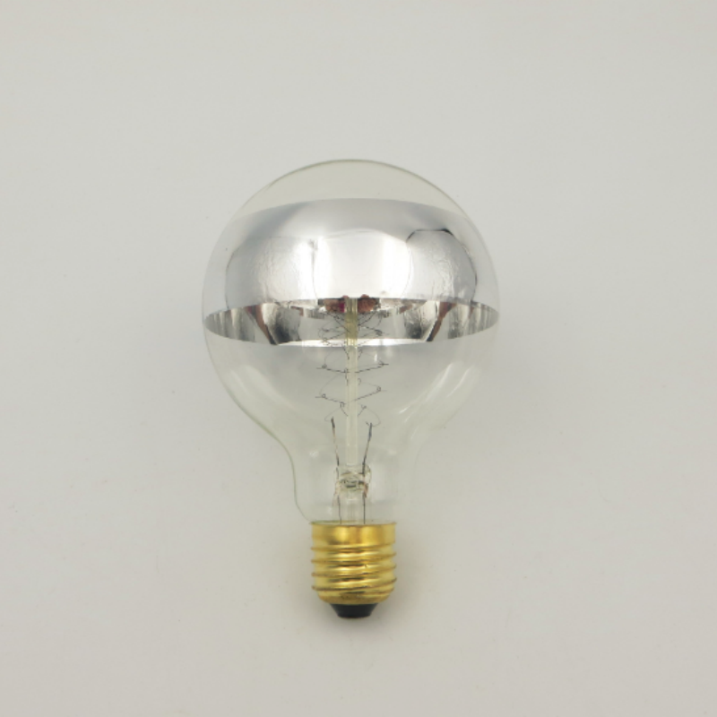 لمبة إديسون ثلاثية التصاميم بمقاس G95 بلون فضي وشفاف لتزيين المساحات وإضاءتها، تصميم خاص