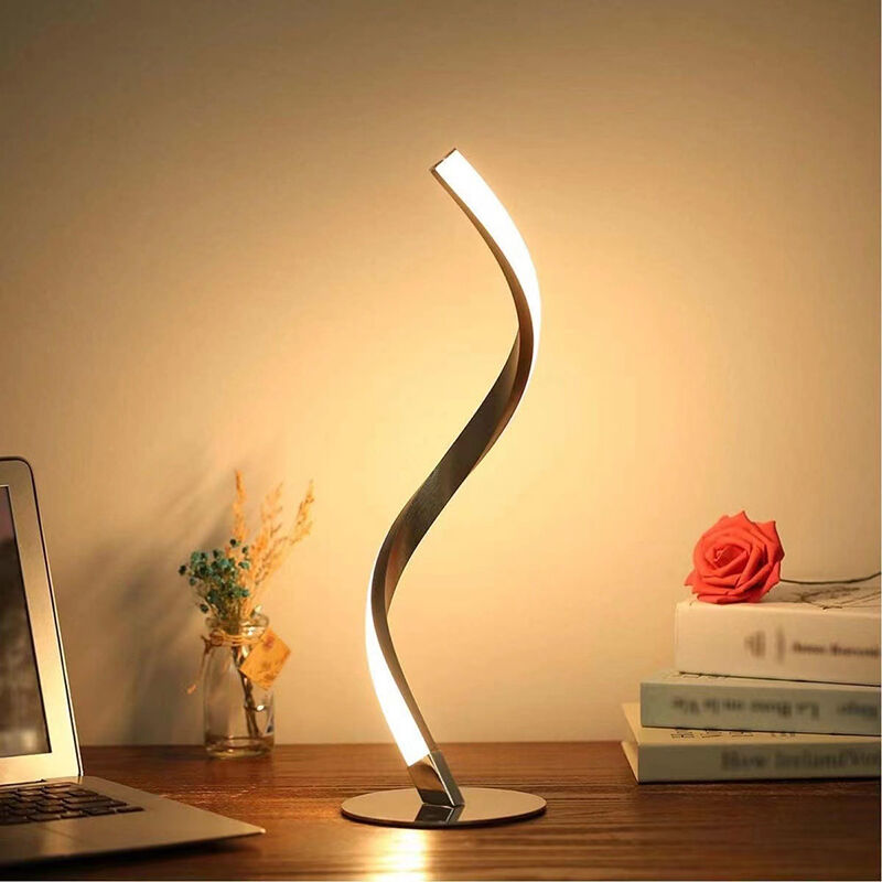 Modern Warm LED Silicone Serpentine Spiral Study Room Bed Atmosphere Desk Lamp