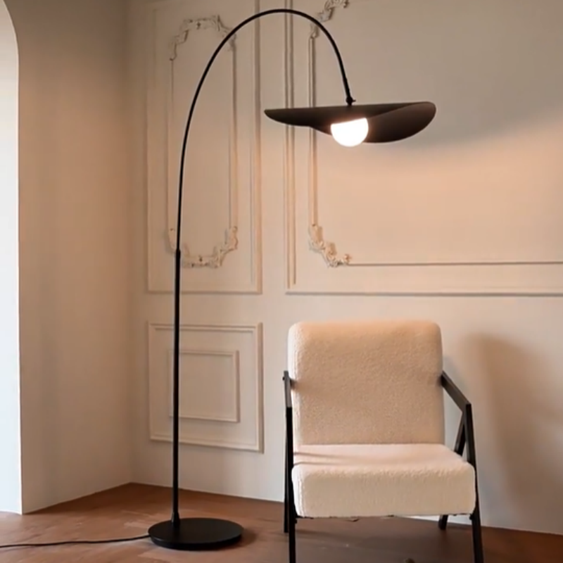 Adjustable Leaf Shade Iron Arc LED Floor Lamp for Living Room Reading Corner Decor