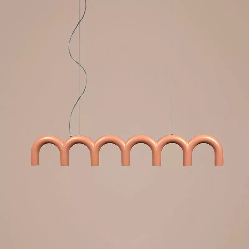 New Memphis U-shaped LED Restaurant Chandelier for Island Bar Counters  Exhibition Halls