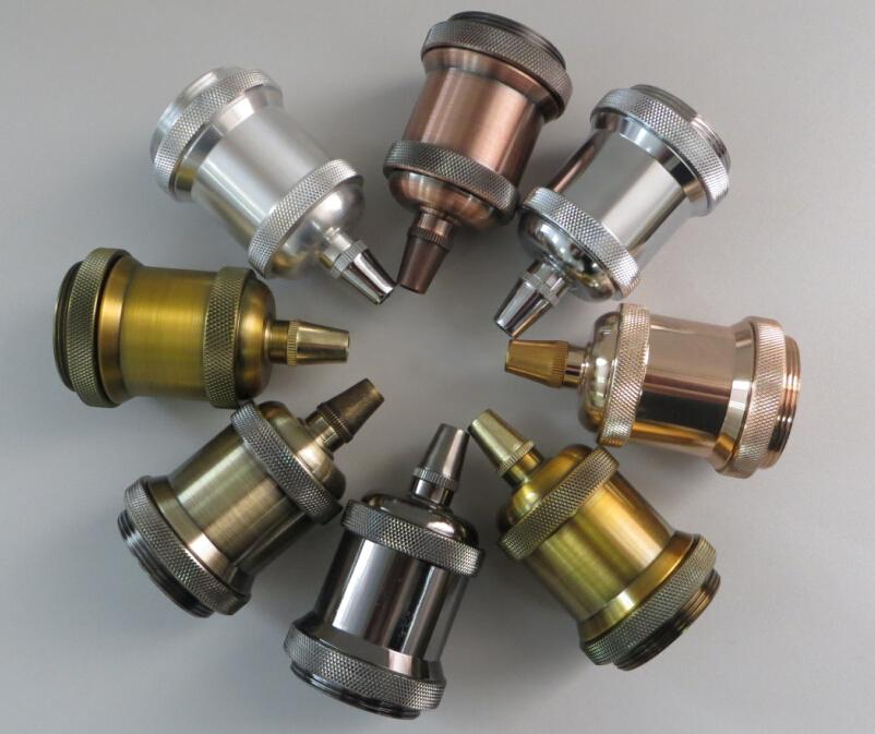 Vintage na Knurled na Aluminum na E26/E27 na Lamp Holder na 70mm na May Maraming Kulay para sa DIY na Pagkakalight