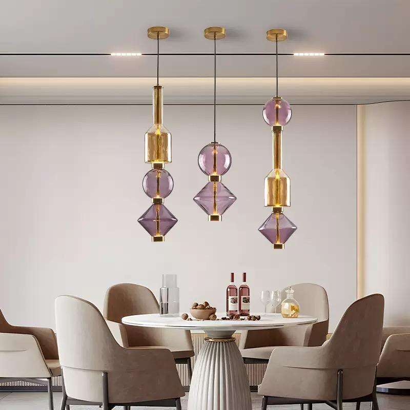 Modern Luxury Colorful Glass Sugar Combination Decorative Pendnat Light