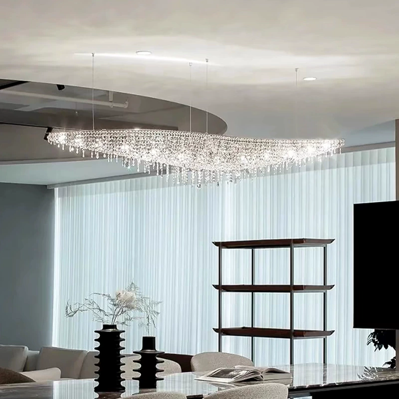Italský luxusní designérský krystalový lustr ve tvaru písmene S, dekorativní nábytek pro luxusní obývací pokoj, vhodný pro vilu nebo hotel