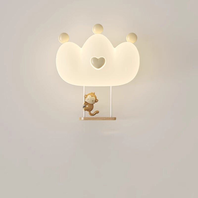 Ბავშვების ოთახის საწოლის უკანა კედლის ლამპა გოგონებისთვის, მარტივი მოდური კარიკატურული სრული სპექტრის საძინებლის