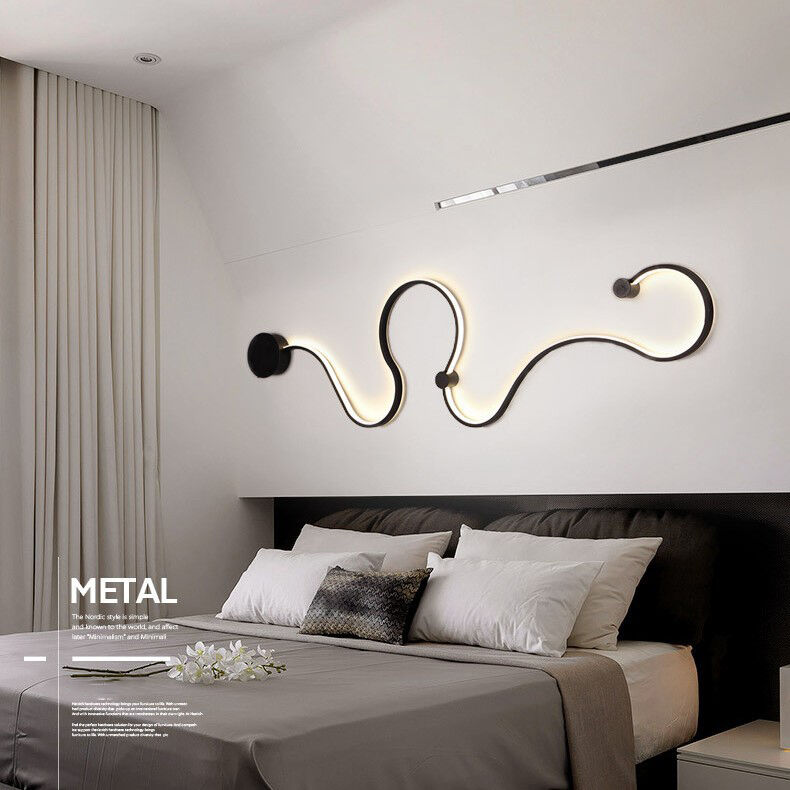 Modern Creative Acrylic Curve Nordic Snake Wall Sconce Snake LED Wall Lamp