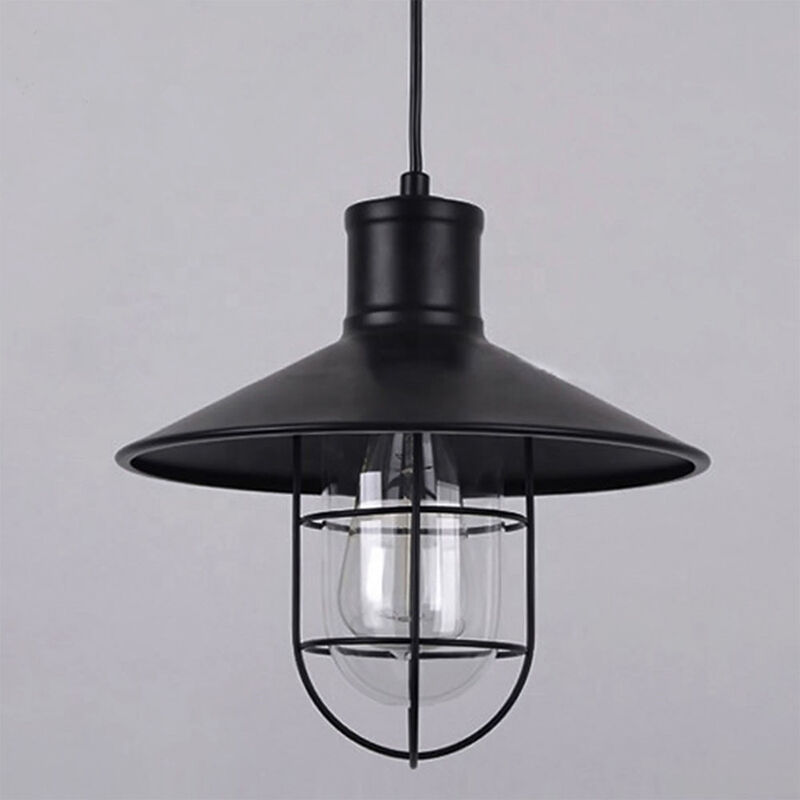 Modern Retro Industrial Round Iron Single Head Pendant Lamp for Warehouse Bar