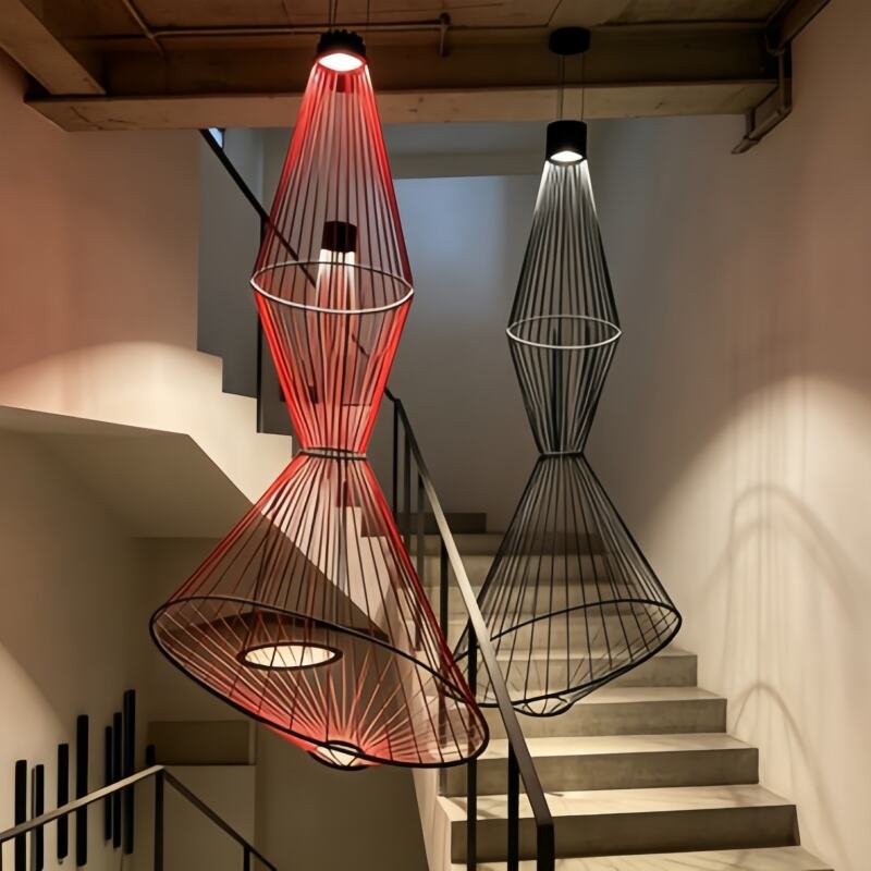 Nordic Modern Villa Living Room Minimalist Creative Long LED Hangning Lamp Designer Line Chandelier