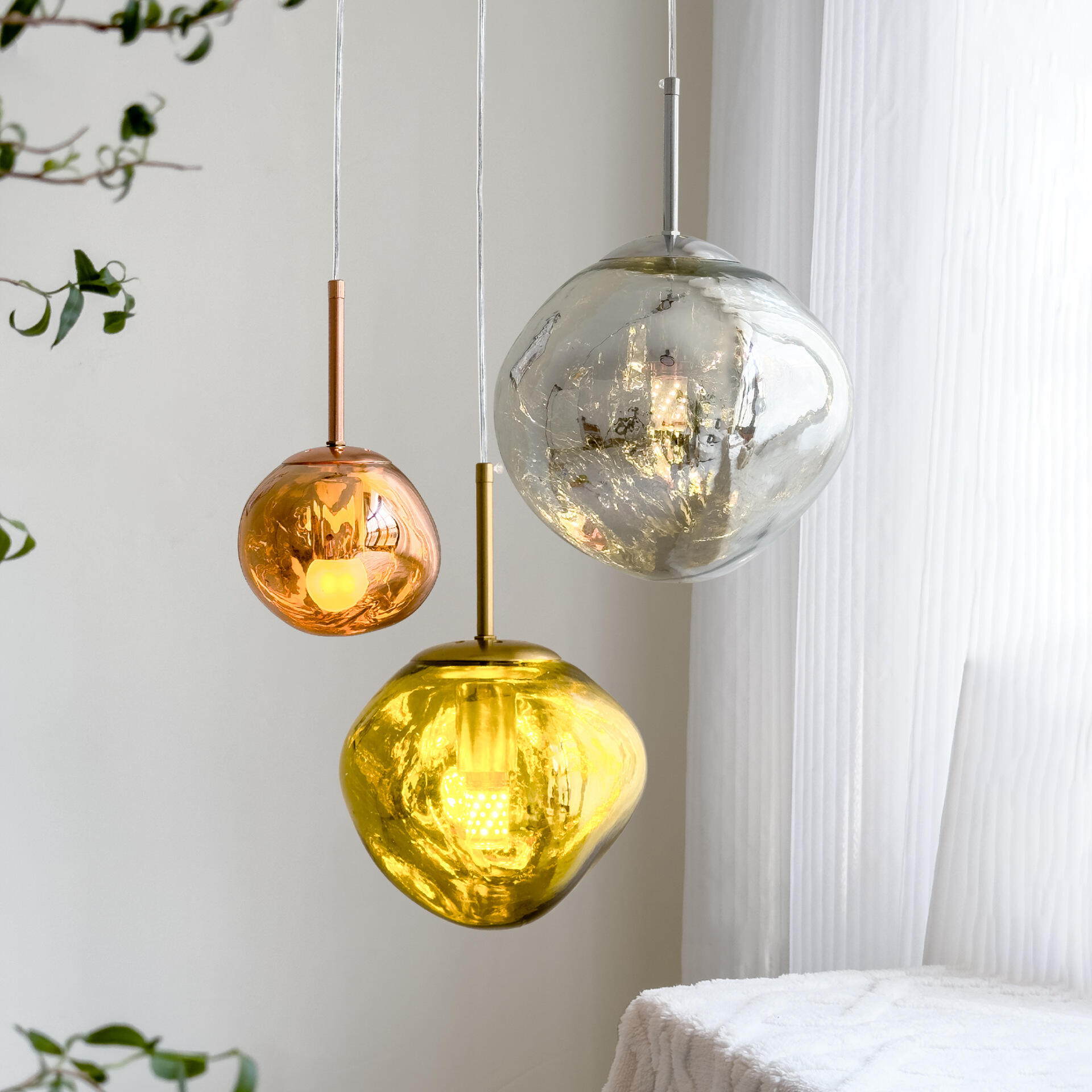 Nordic Irregular Shaped LED Colored lava Restaurant Decoration Pendant Light