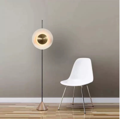 Gold Black Metal Globe LED Floor Lamp for Living Room Bedroom Modern Decor