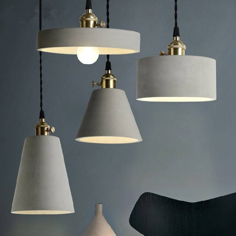 Industrial-style American vintage creative concrete pendant light for restaurants and cafés