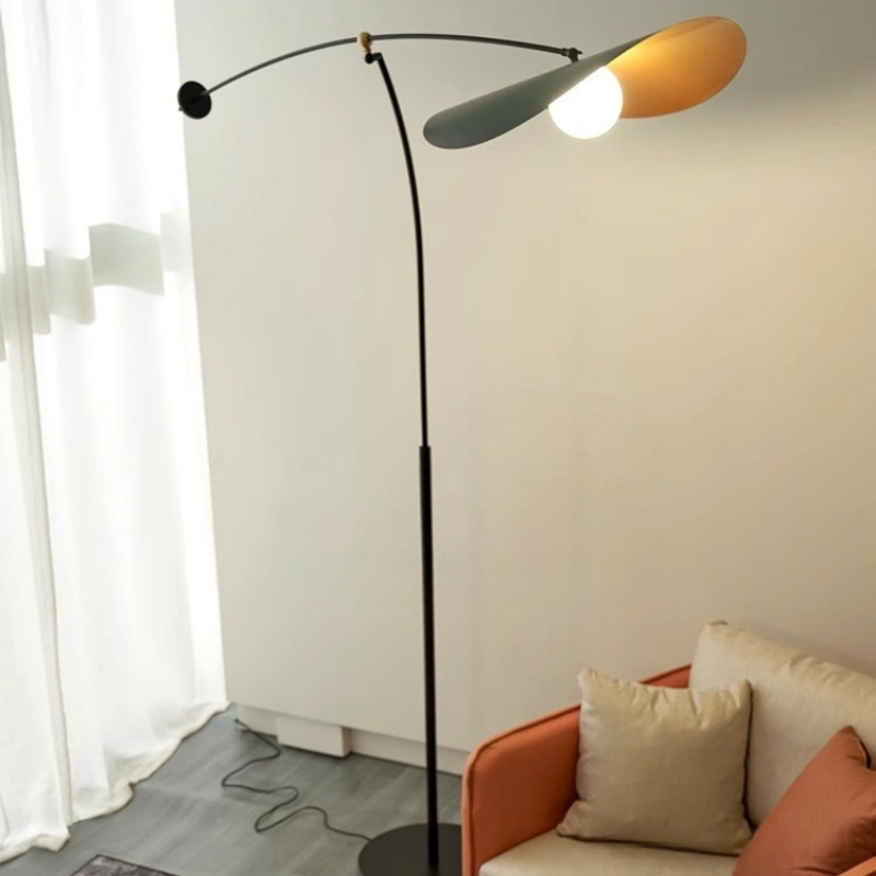 Modern Minimalist Iron Wavy Stem LED Floor Lamp for Living Room Bedroom Corner Decor