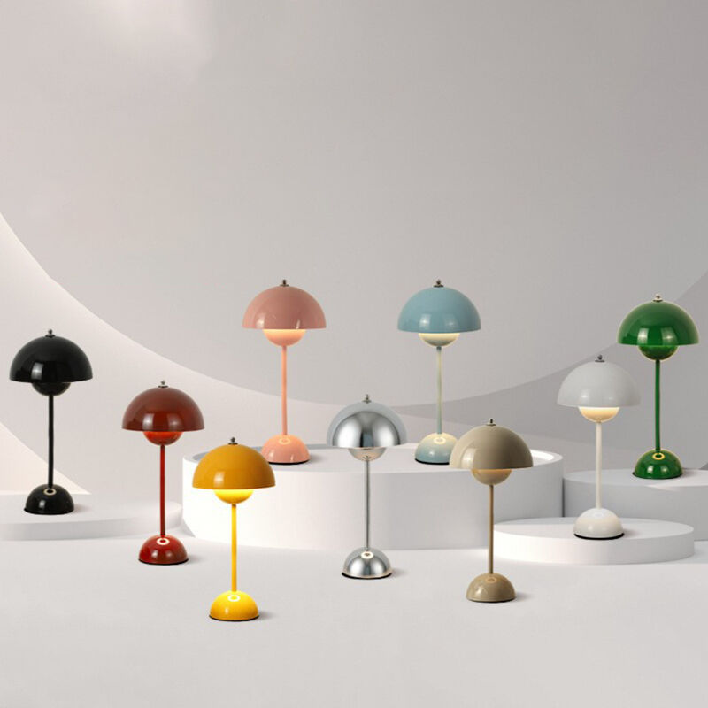 Danish Color Retro Flower Bud Touch Living Room Decoration Mushroom Table Lamp