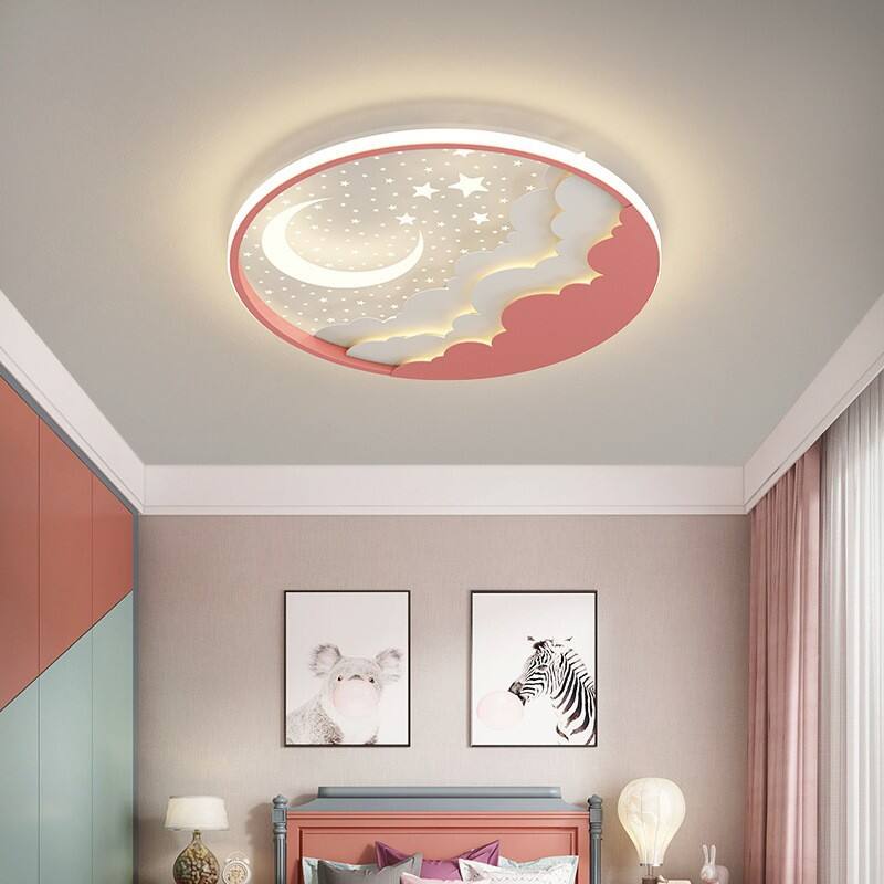 Nordic Modern Cartoon Star Moon Ceiling Light for Children's Bedroom