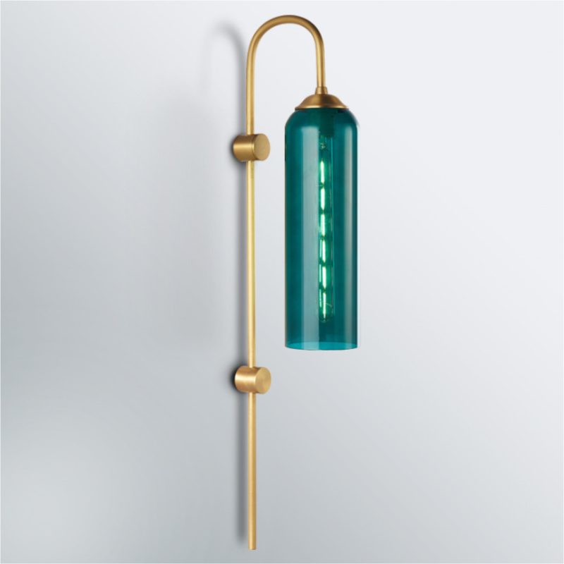Farbistá severoseverská minimalistická luxusná dlhá sklenená stenná lampa pre hotel, reštauráciu a interiér domu