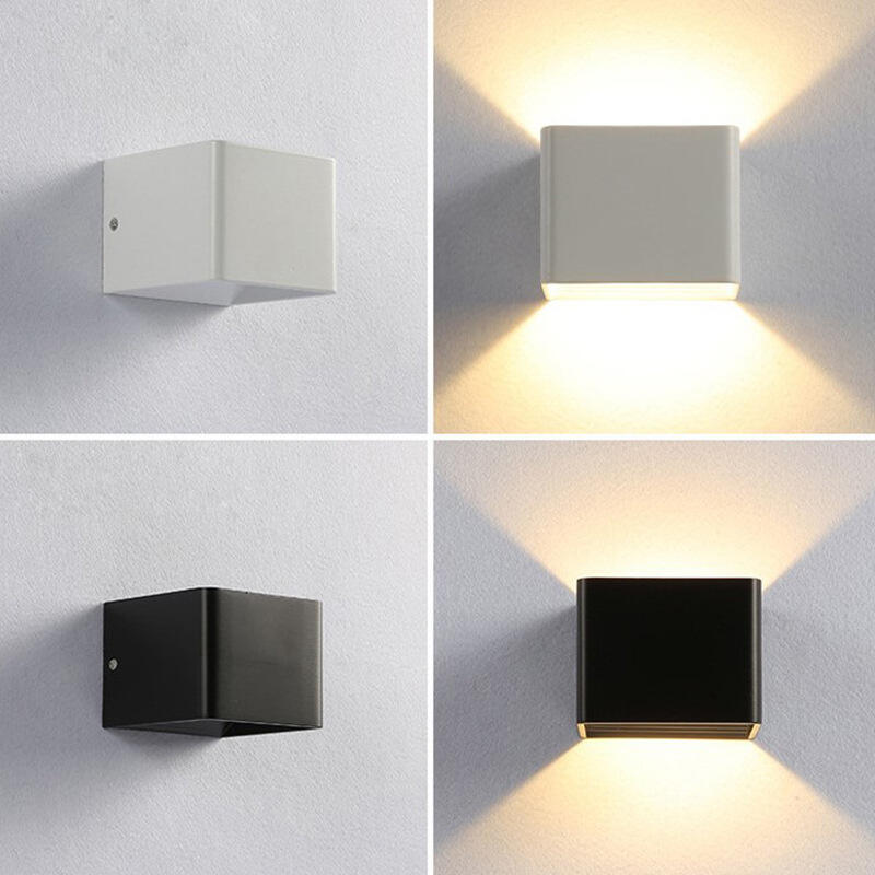 Aluminum Body Cube Wall Lamps for Decorative Bedside Living Room Staircase
