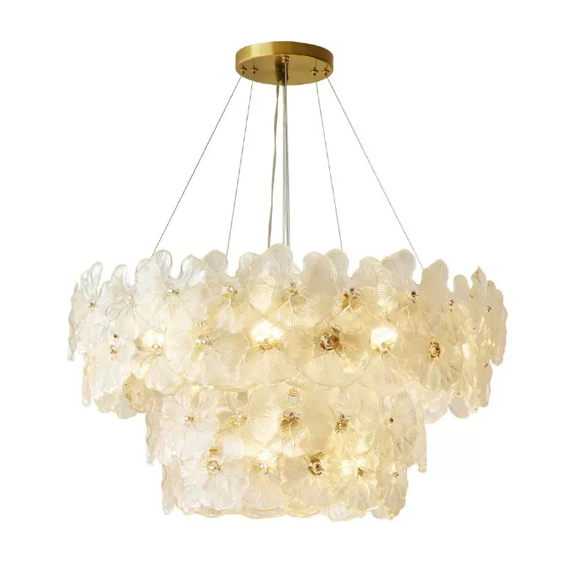 Французька люксована криштальна люстра у формі лотоса для вітальні, їдальні та спальні, елітне освітлення