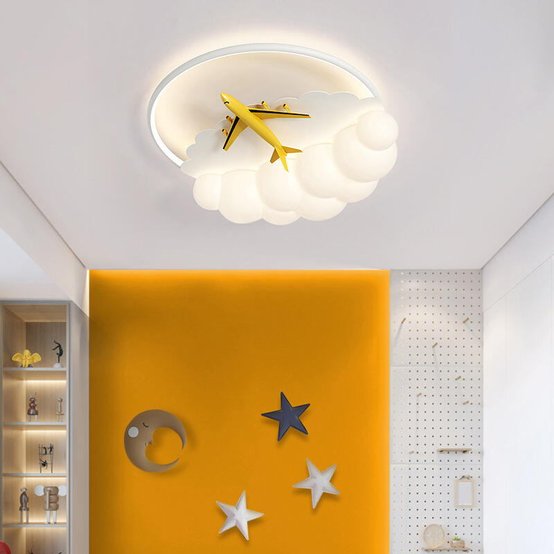 Minimalist Modern Cream Cloud-Shaped Ceiling Light Eye-Protecting Ceiling Light for Children's Bedroom