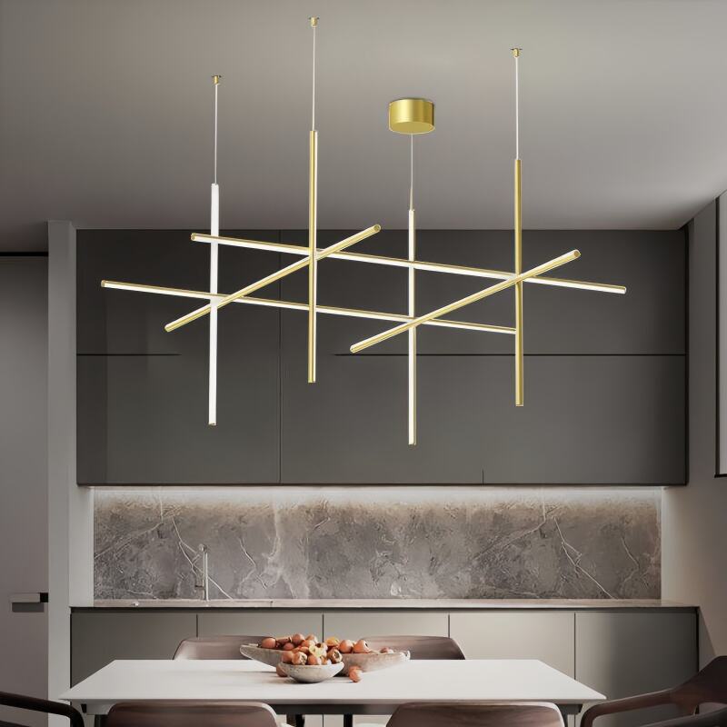 Modern Minimal Design LED Staircase Lamp Italy Villa Living Room Dining Table Chandelier for Hotel Applications
