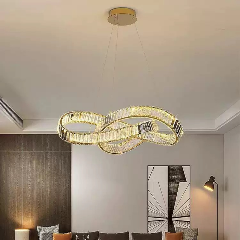  Luxury Crystal Lustre Ceiling Chandelier Villa Rectangular Dining Table Atmospheric Art Illumination