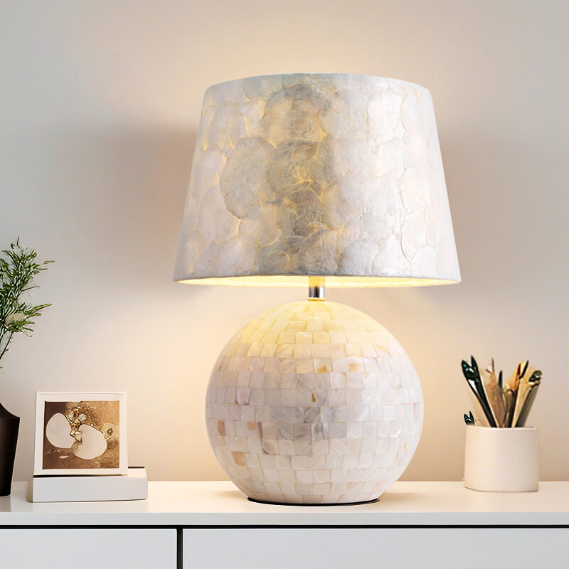 American Style Light Luxury Natural Shell White Indoor Decorative Art Table Lamp