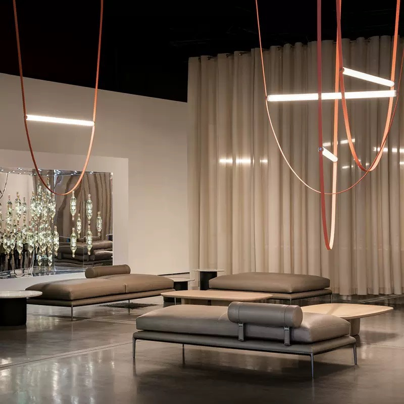 Modern Handmade Leather Chandelier Dining Rooms Crystal Design Style Glass Body Ceiling Hanging Pendant Light Lighting