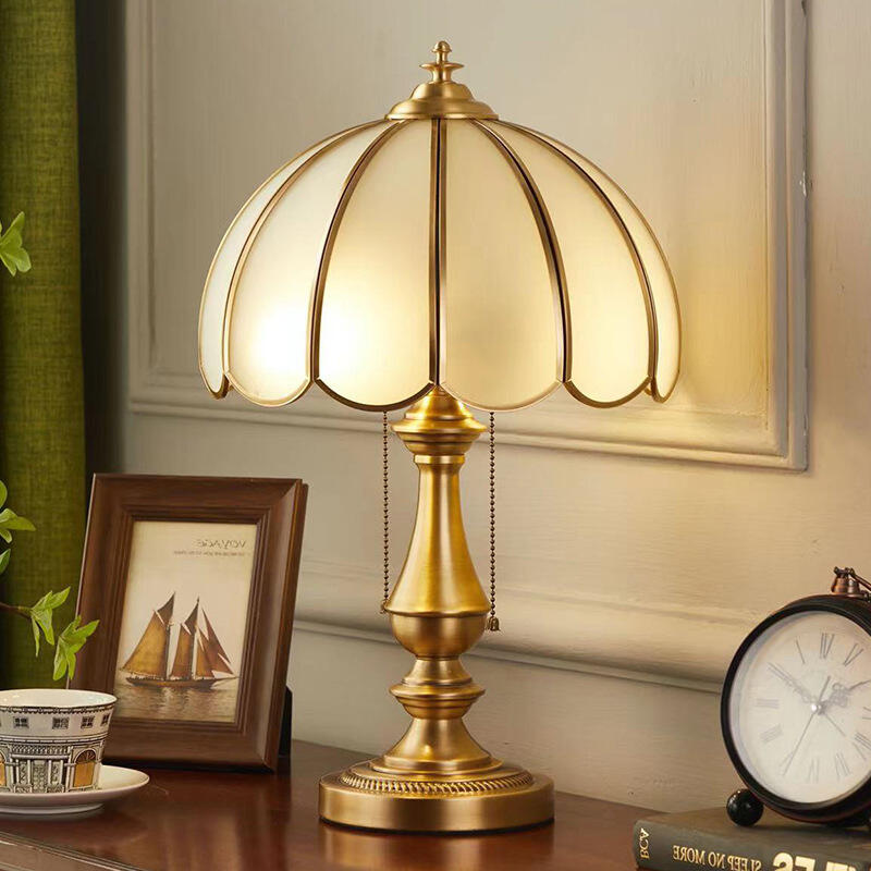 American Light Luxury Copper Bedroom Study Dimming Retro Decorative Desk Lamp