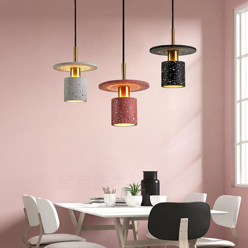 Wabi Sabi Style Minimalist LED Living Room Dining Room Terrazzo Pendant Light