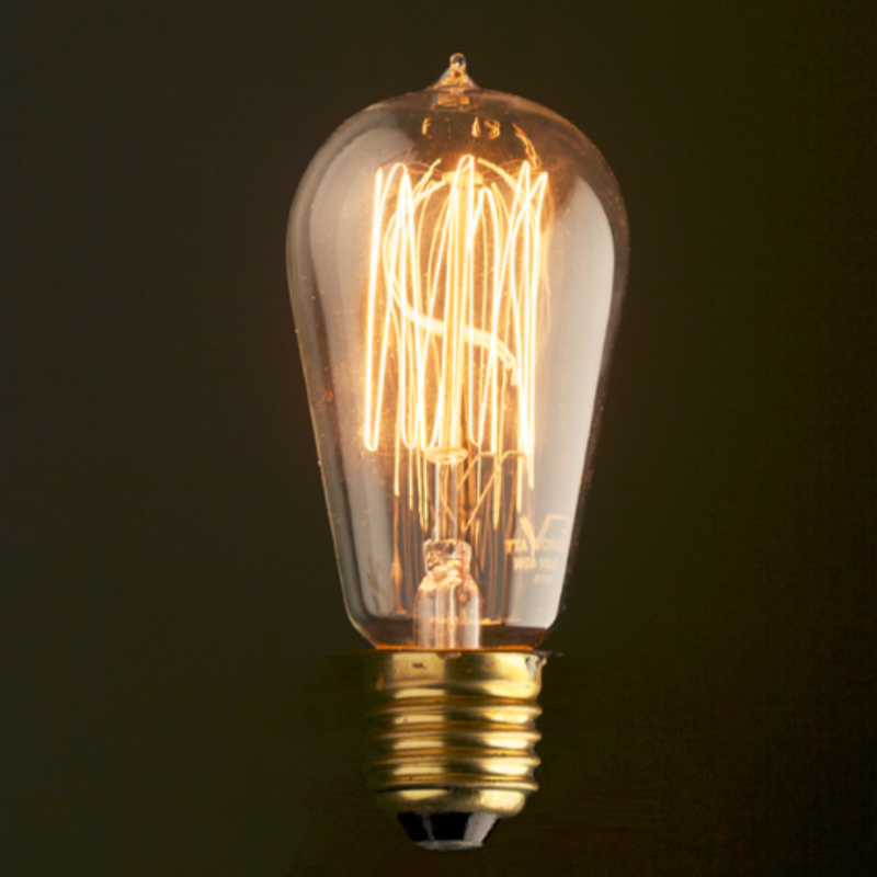 Bombilla Edison ST58 vintage con filamento de jaula de ardilla para iluminación decorativa