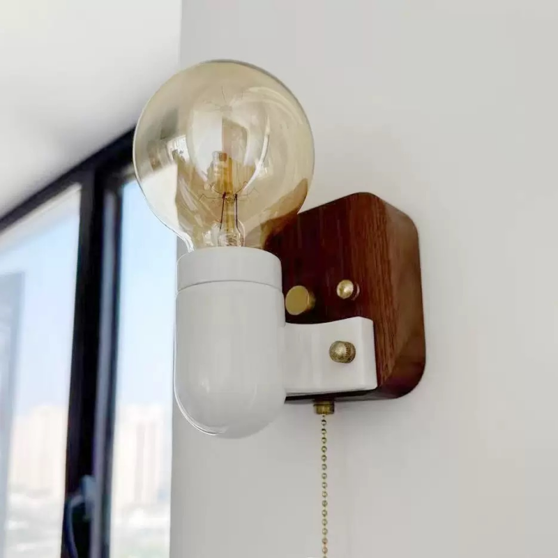 Japonský vínový kompaktný minimalistický dekoratívny stenový svietnik pre chodbu, kanceláriu a akcentovú stenu