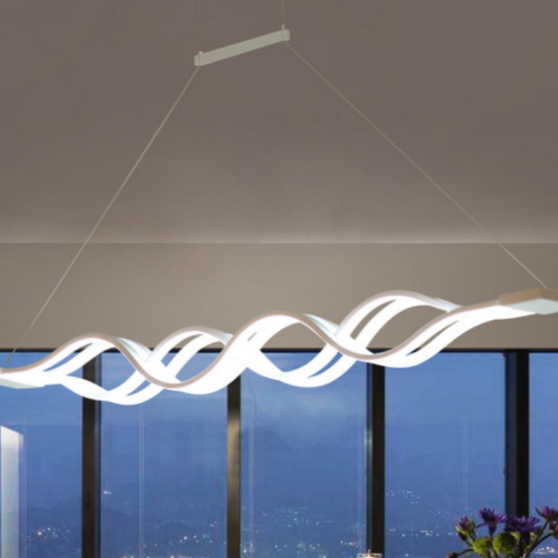 Wavy Line Dining Pendant Light Minimalist Design Modern Chandelier for Hotel Restaurant Home