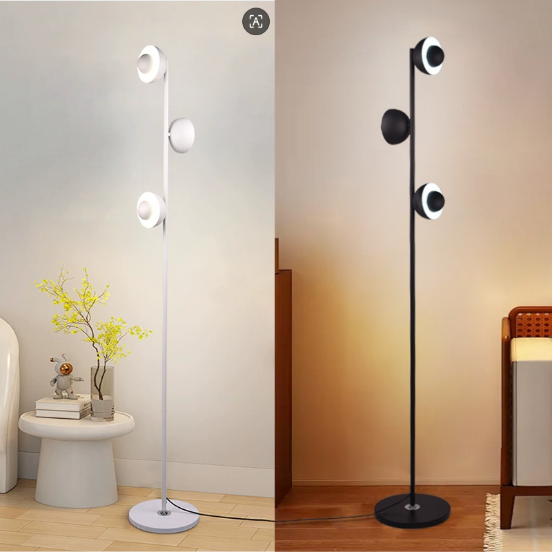회전식 3헤드 금속 조광식 LED 플로어 램프, 거실 및 침실 가정 인테리어용