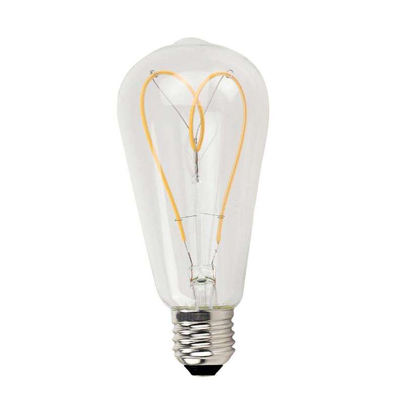 ST64 Malinaw na LED na Bola na May Malambot na Filament na Hugis Puso para sa Pagkakalight ng Dekorasyon