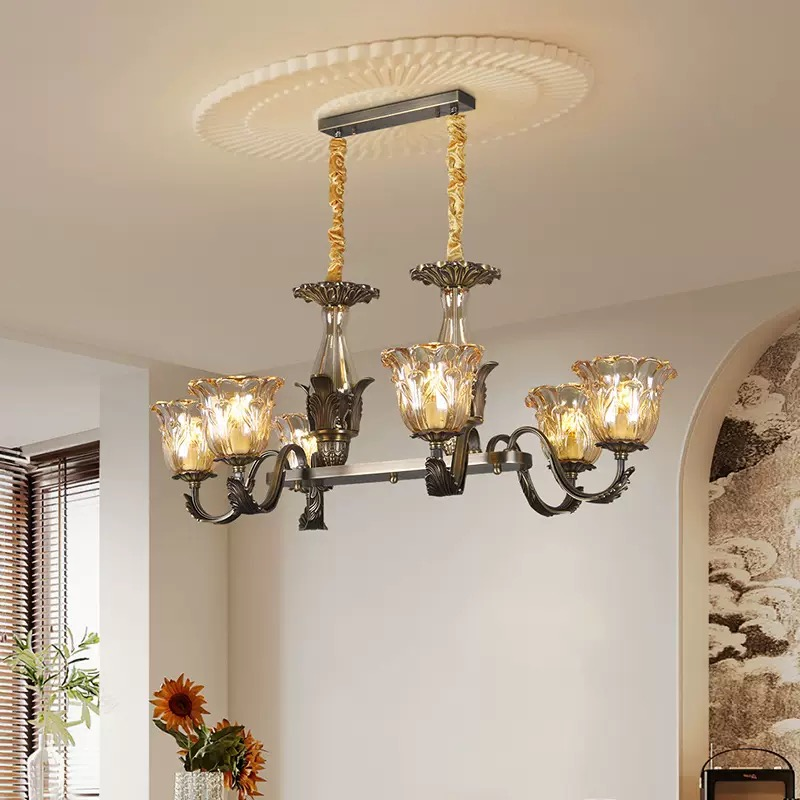 Kietojo vario amerikietiškos senovės šviestuvas valgomajam ir gyvenamajam kambariui, restoranui