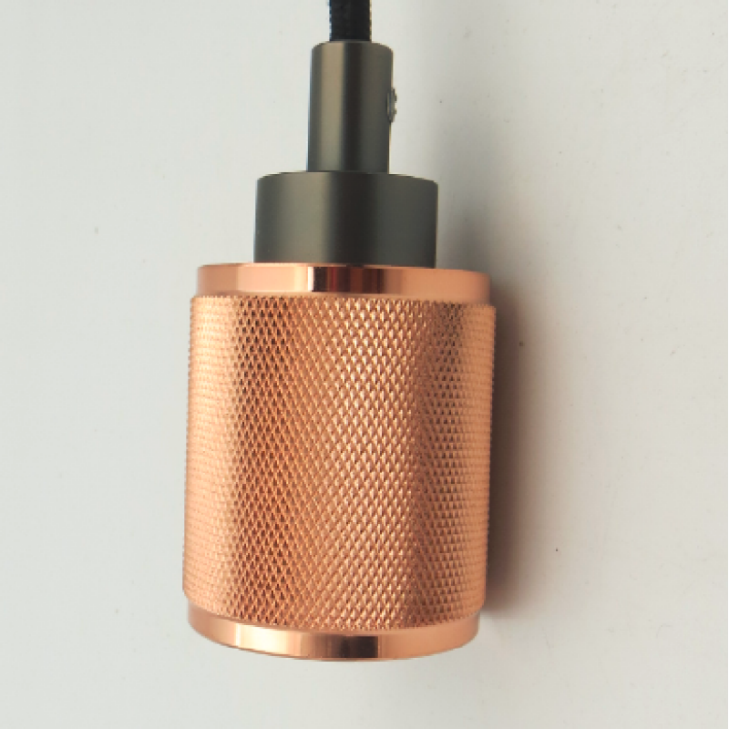 Rosado na Ginto na Nakakalbo na Aluminum na E26/E27 na Lampara na Panulok para sa Klasikong Pendant na Pagkakasindihan