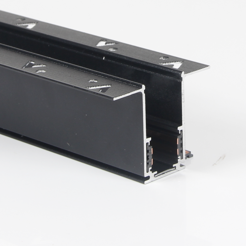 61x46mm Sandblack Aluminum 48V Plaster-in Magnetic Track for LED Lighting