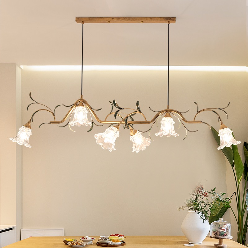 Француски пасторален цветен лустер за дневна соба, спалня, ресторант, хотел и вила – кристален обесен лампион за украсување на домот