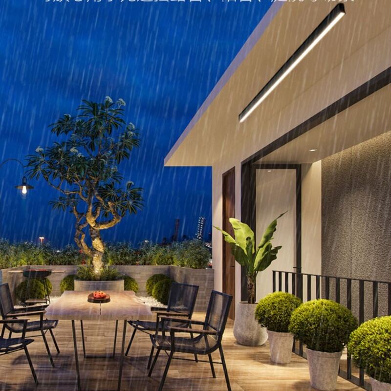 Luxury Black LED Linear Ceiling Light Aluminum+PC 220V for Home Corridor Balcon